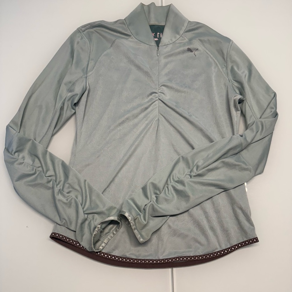 Puma Light Bluish Gray Long Sleeve Top